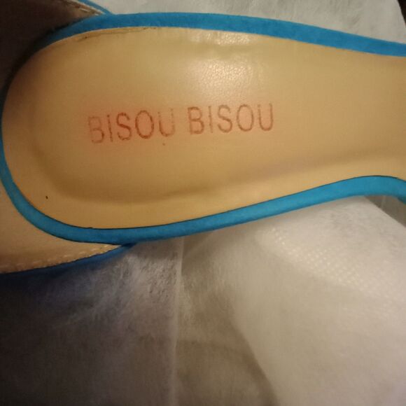 BISOU BISOU Women's Zipper Back & Side Bow Open Toe 3" Heels Size 7 - Picture 2 of 11